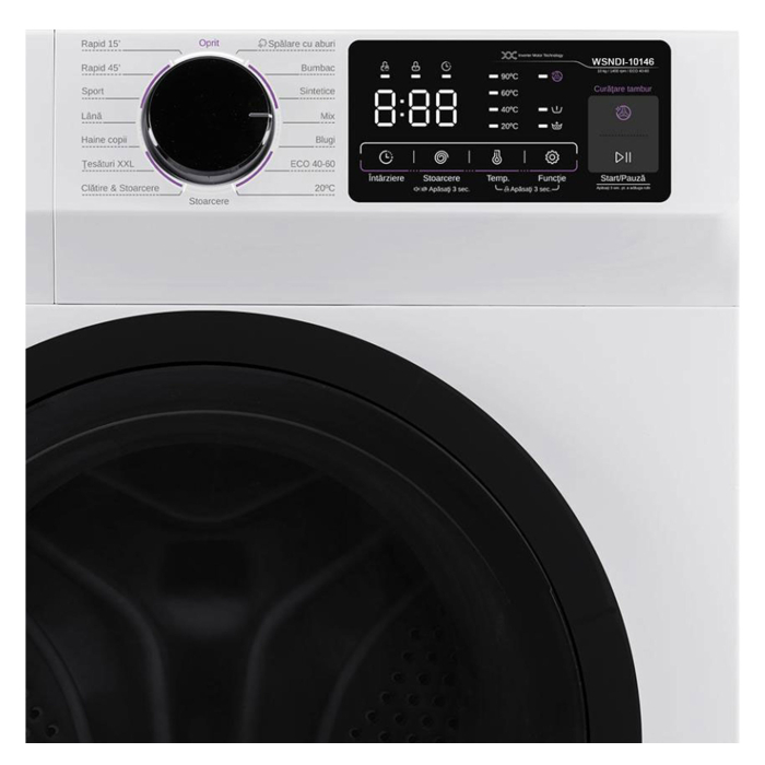 Masina de spalat rufe Samus 10 kg, 1400 rot/min, Inverter, Steam, ECO 40-60, Alb – WSNDI-10146 [2]