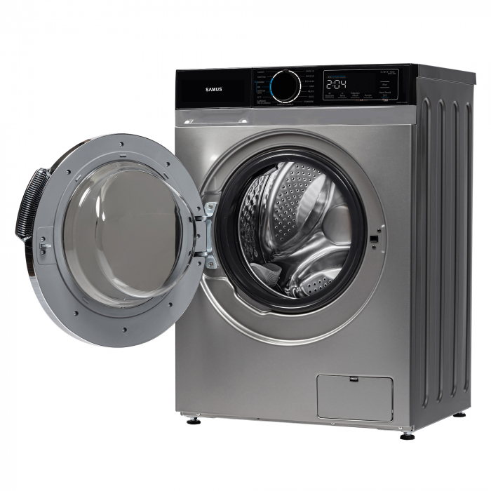 Mașină de spălat rufe Samus WSADI-10145DS, 10 kg, 1400 rpm, Motor Inverter, 15 programe, abur, afișaj electronic, clasa A, gri închis [3]