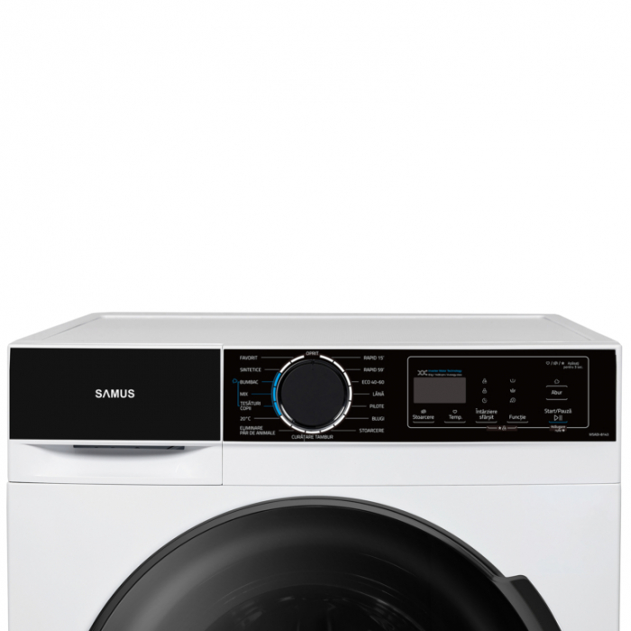 Masina de spalat rufe  Samus WSADI-8143, 8 kg, 1400 rpm, clasa A, motor inverter, functie Abur, program Eliminare par de animale, blocare acces copii, Alba [4]