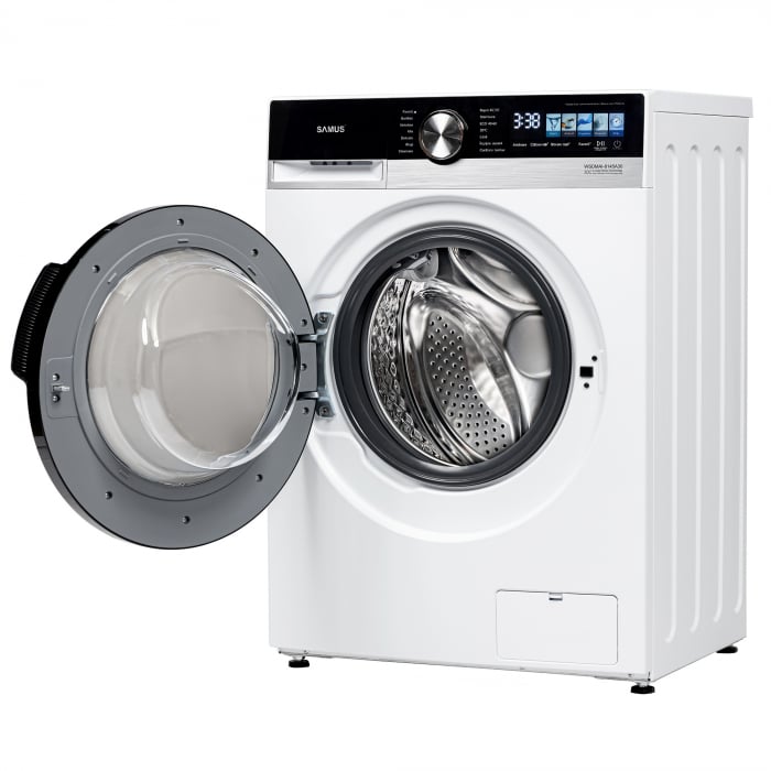 Masina de spaat rufe Samus WSDMAI-8145A30, 8 kg, 1400 rpm, Motor Inverter, LED color, clasa A(-30%), 14 programe, Eco 40–60, sterilizare, alb [5]