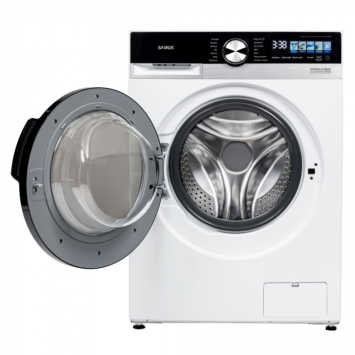 Masina de spaat rufe Samus WSDMAI-8145A30, 8 kg, 1400 rpm, Motor Inverter, LED color, clasa A(-30%), 14 programe, Eco 40–60, sterilizare, alb [6]