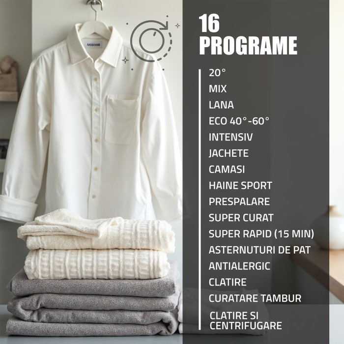 Mașină de spălat rufe Samus WSED8128IDM, 8 kg, 1200 rpm, Clasa A, Inverter Direct Motor, LED Display, Spălare cu abur, Alb [12]