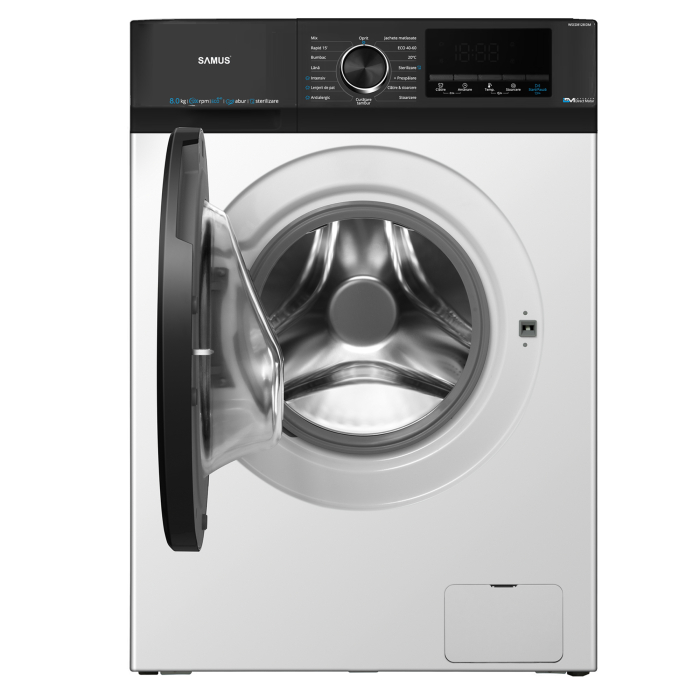 Mașină de spălat rufe Samus WSED8128IDM, 8 kg, 1200 rpm, Clasa A, Inverter Direct Motor, LED Display, Spălare cu abur, Alb [3]