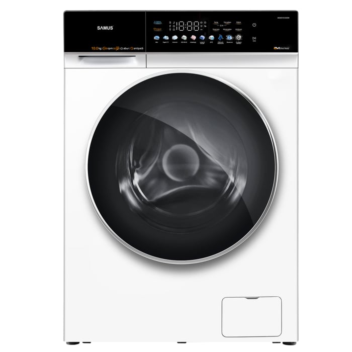 Mașină de spălat rufe Samus WSHD10120IDM, 10 kg, 1200 rpm, Inverter Direct Motor, Display LED, Abur, Clasa A, Alb [2]