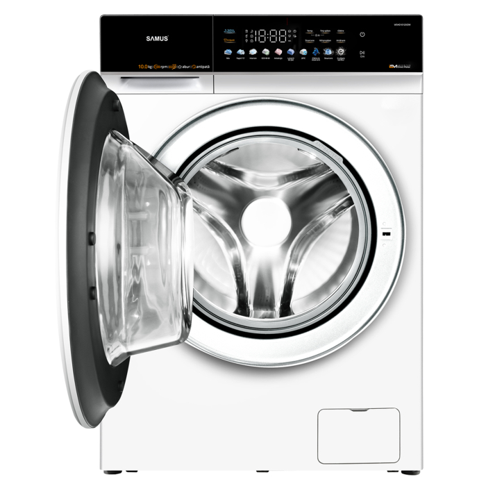 Mașină de spălat rufe Samus WSHD10120IDM, 10 kg, 1200 rpm, Inverter Direct Motor, Display LED, Abur, Clasa A, Alb [4]