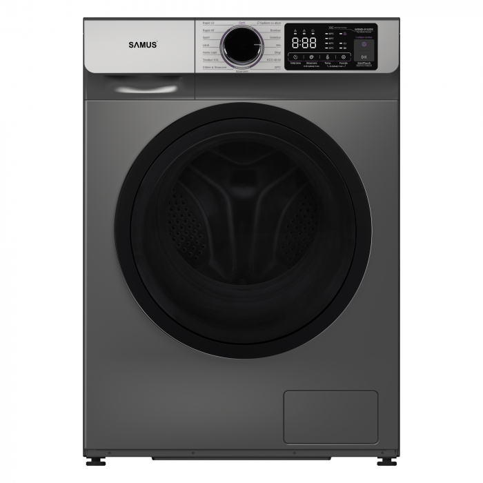 Mașină de spălat rufe Samus WSNDI-9142DS, 9 kg, 1400 rpm, Motor Inverter, 15 programe, abur, ECO 40–60 °C, afișaj electronic, clasa A, gri închis [3]