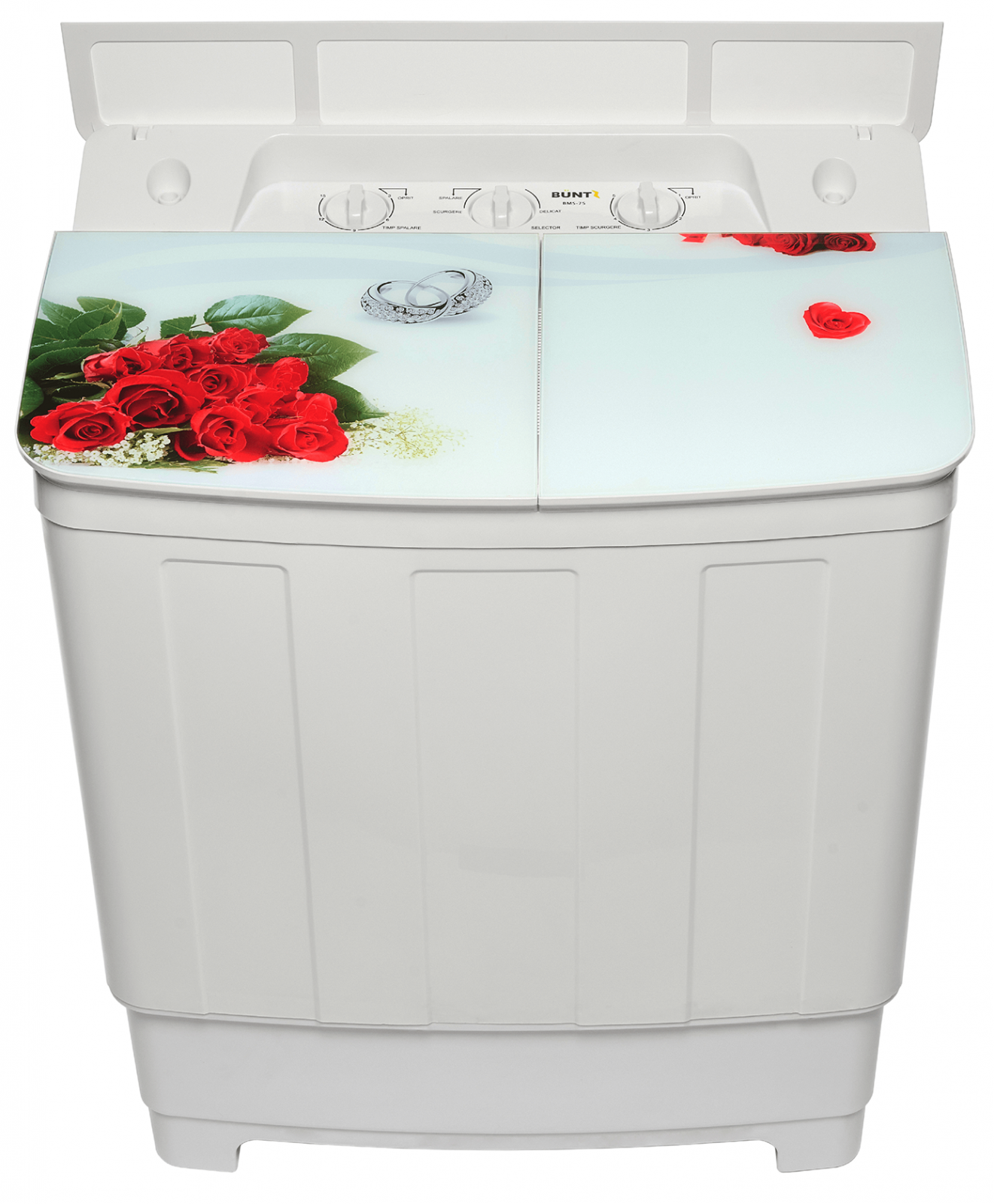 Masina de spalat rufe semiautomata Buntz BMS-75, 7.5 Kg, Capacitate rufe stoarcere 6Kg, putere 260 W, Alb [4]