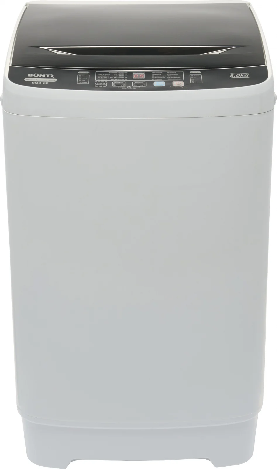 Masina de spalat rufe semiautomata, cuva din inox, Büntz BMS-80, 8 kg, 10 Programe spalare, Display Led, 700 RPM, putere 355 W, storcator incorporat, Gri [3]