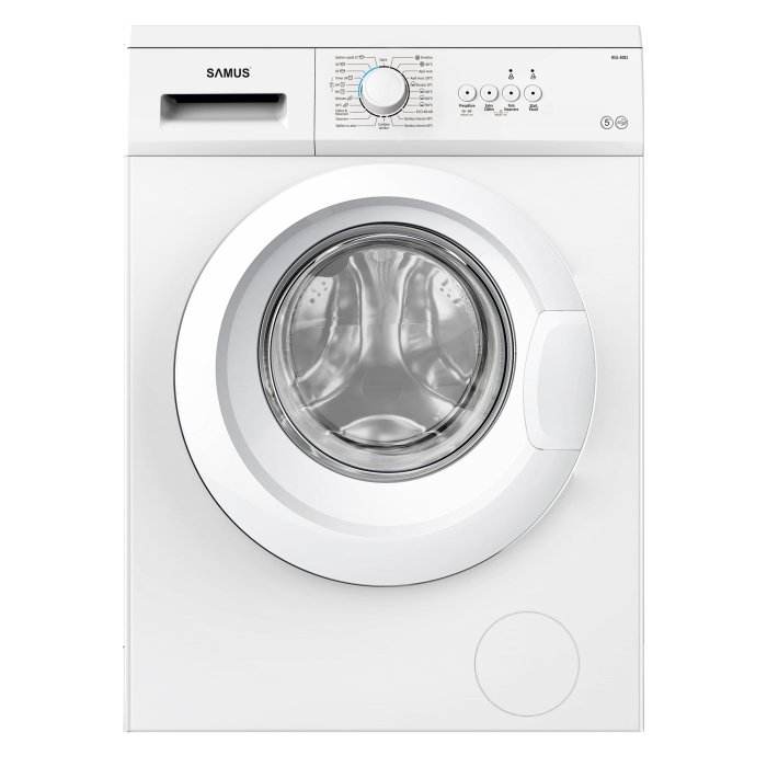 Mașină de Spălat Rufe Slim 5 kg WSL-5081, 800 rpm, 23 Programe, LED Display, Eco 40-60°C, Programare Electronică, Tambur Inox, Clasa Energetică D [1]