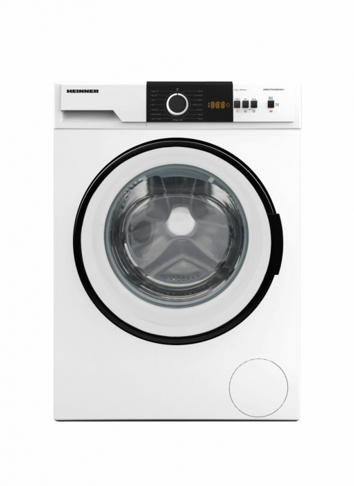 Mașină de spălat rufe slim HEINNER HWM-VT1610SMCHD++, 6 kg, 1000 rpm, Clasa D, 15 Programe, Display Digital, Blocare copii, Alb [1]