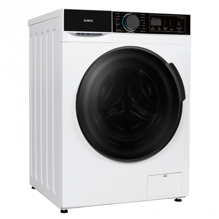 Masina de spalat rufe slim Samus WSADI-7123, 7 kg, 1200 rpm, clasa A,  motor inverter, functie Abur, program Eliminare par de animale, blocare acces copii, Alba [2]