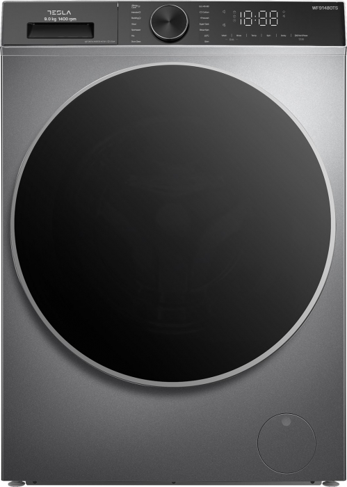 Masina de spalat rufe cu încărcare frontală Tesla WF91480TS, 9 kg, 1400 RPM, Clasa A, Inverter, Steam,  Control Touch, LED, Argintiu [2]