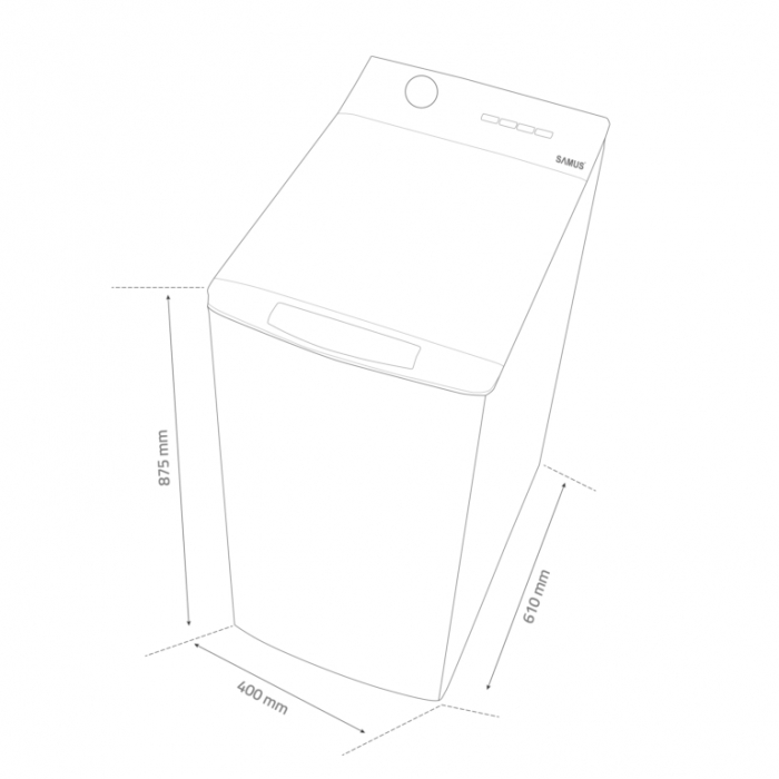 Masina de spalat rufe verticala Samus WTSGDI-80133, clasa A, curatare tambur, afisaj electronic, blocare acces copii, Alba [5]
