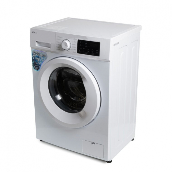 Masina de spalat rufe VIVAX WFL-120712CD, 7 kg, 1200 RPM, Clasa E, Baby Care, Eco, Display digital, Control electronic, Blocare acces copii, Temperatura reglabila, Drum Clean Sterilization, Quick Wash [7]