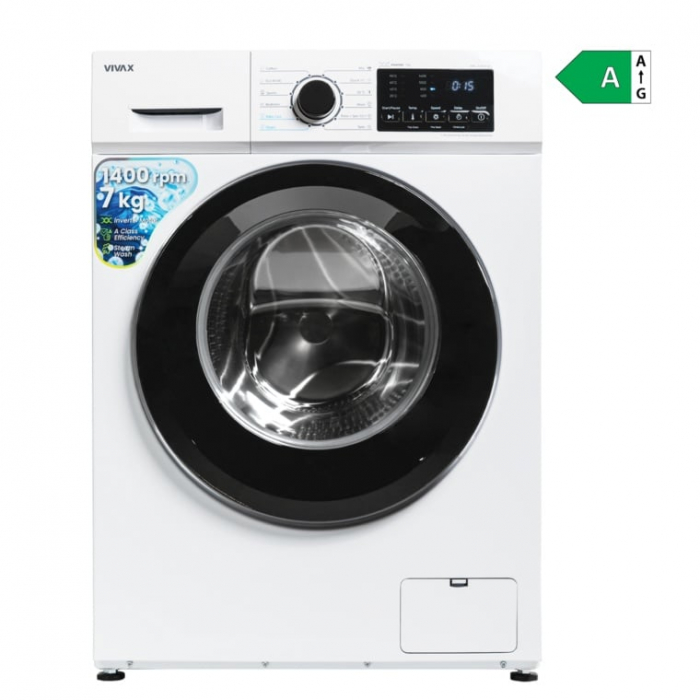 Masina de spalat rufe VIVAX WFL-140712CI, 7kg, 1400 RPM, BLDC Motor Inverter, Clasa A, Steam, Baby Care, Eco, Display digital, Temperatura reglabila, Drum Clean Sterilization, Qucik Wash, Delay Start [8]