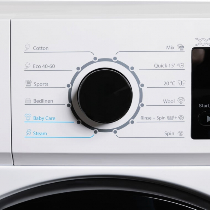 Masina de spalat rufe VIVAX WFL-140812CI, 8kg, 1400 RPM, BLDC Motor Inverter, Clasa A, Steam, Baby Care, Eco, Display digital, Control electronic, Drum Clean Sterilization, Quick Wash, Delay Start [2]