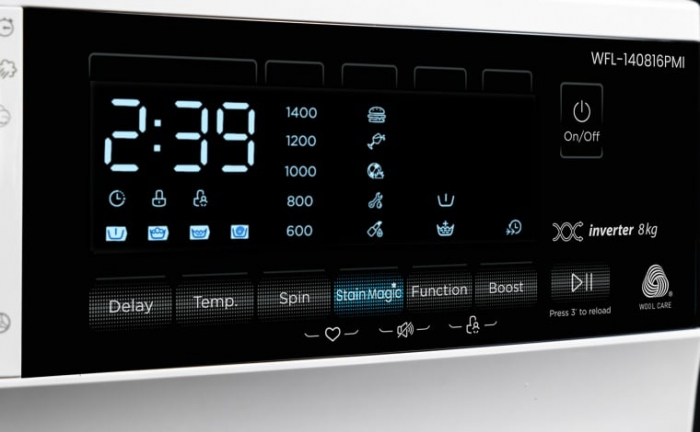 Resigilat  - Masina de spalat rufe VIVAX WFL-140816PMI, 8kg, 1400 RPM, BLDC Motor Inverter, Clasa A, Steam Hygiene, Children's sensitive laundry, Eco, Display digital, Control electronic, Stain Magic [3]