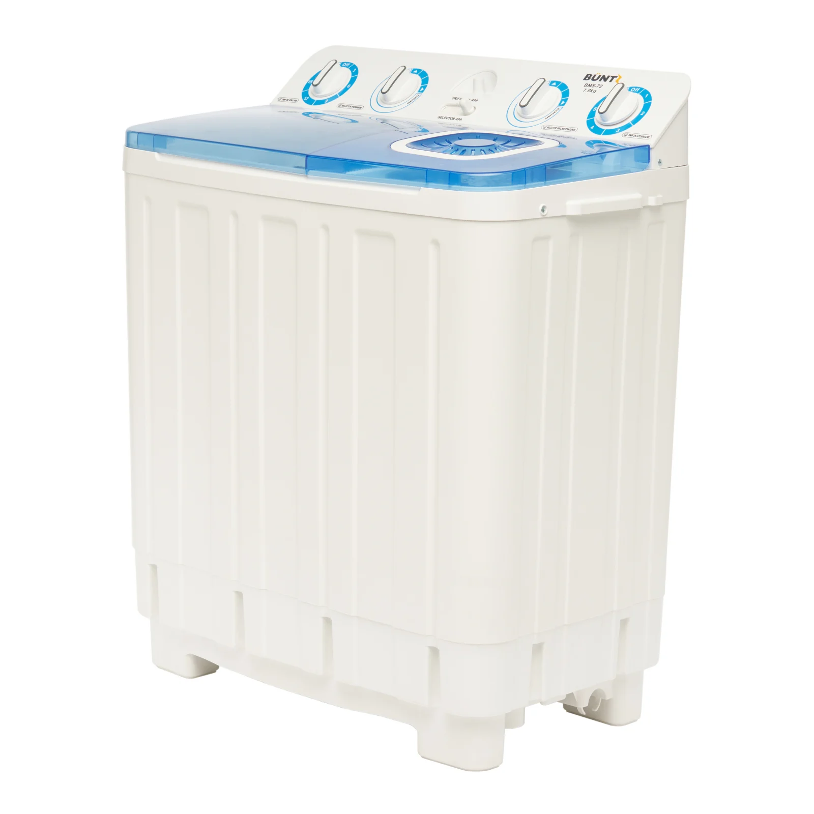 Masina de spalat semiautomata Büntz BMS-72, 7 Kg, Capacitate rufe stoarcere 5Kg, 330 W, Alb/Albastru [6]