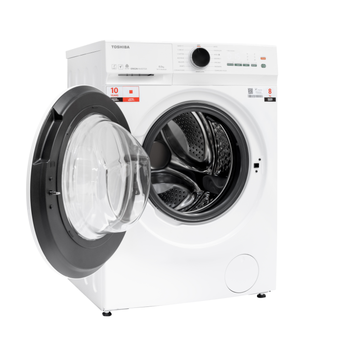 Masina de spalat T21 Toshiba, 8kg, 1400RPM, clasa A, Slim, diametru hublou interior:330mm, Functie AROMA+, Functie Abur, Tehnologie UFB, Wi-Fi, motor inverter, Alb [5]