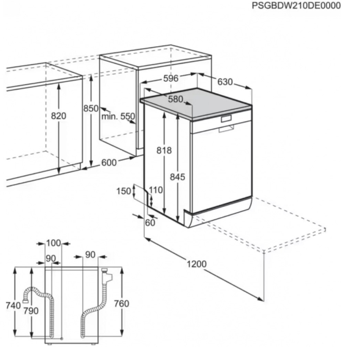 Masina de spalat vase Electrolux, FS, 13 seturi, 8 programe, Afisaj digital, Clasa D, Motor inverter, 60 cm, Alb [5]