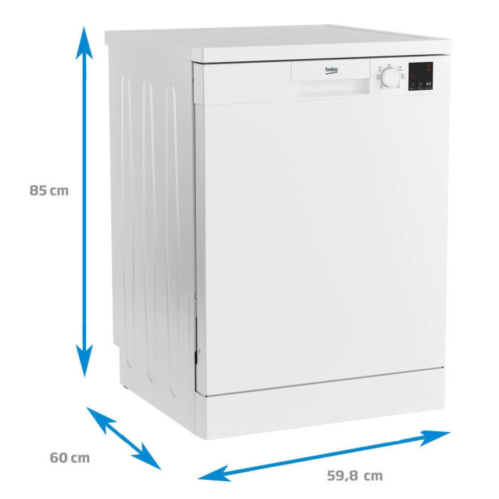 Masina de spalat vase FS Beko, 14 seturi, 6 programe, Clasa D, Auto Door Opening, Display, cos tacamuri, Alb [3]