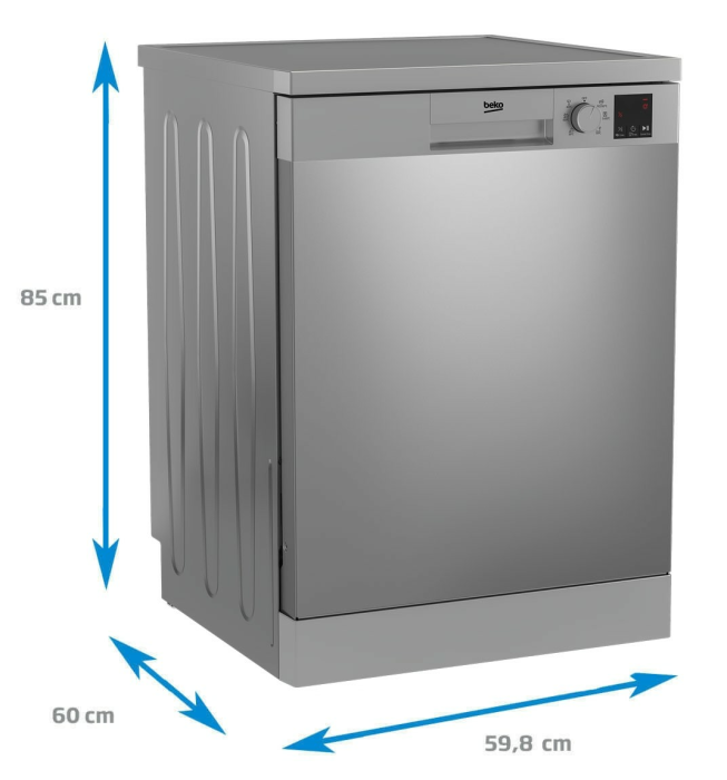 Masina de spalat vase FS Beko, 14 seturi, 6 programe, Clasa D, Auto Door Opening, Display, cos tacamuri, Silver [4]
