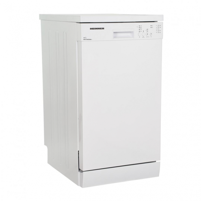 Masina de spalat vase Heinner HDW-FS4505WE++, 10 Seturi, 5 programe, Clasa E, Half load, Aquastop, 45 cm, Alb [1]
