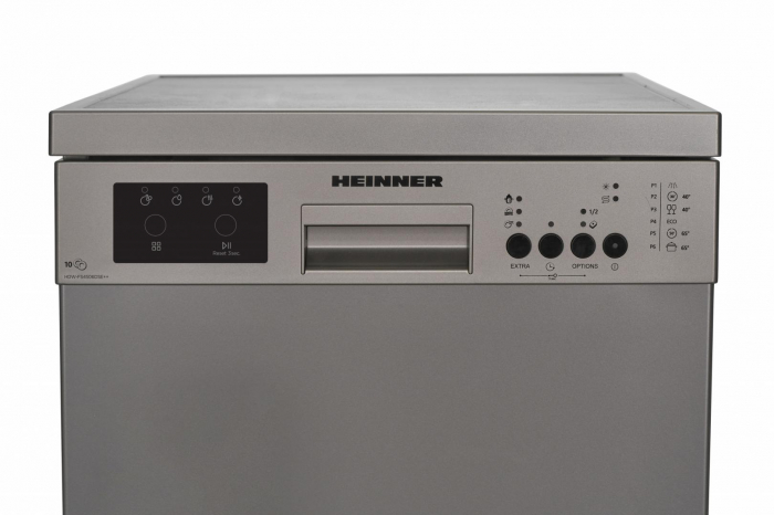 Mașină de Spălat Vase Heinner HDW-FS4506DSE++ - 10 Seturi, 6 Programe, Clasă Energetică E, Funcție Încărcare la Jumătate, Aquastop, Argintiu [3]