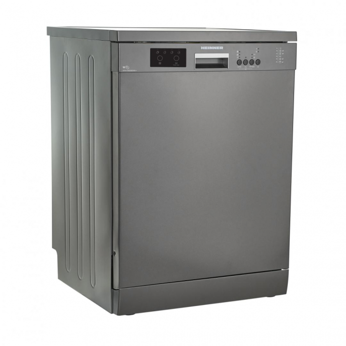 Masina de spalat vase HEINNER HDW-FS6006DGE++, 12 Seturi, 6 programe, Clasa E, Half load, Aquastop, 60 cm, Antracit [4]