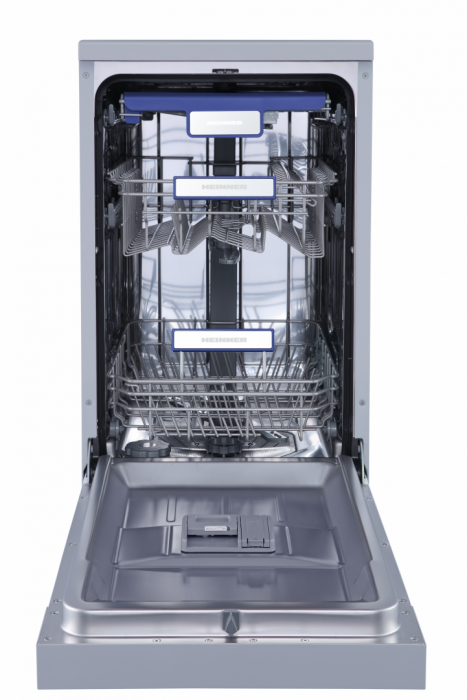 Masina de spalat vase Heinner HDW-FSM45710AXD+++, 10 seturi, 7 programe, Auto-Door opening, Control electronic, Display LED, Clasa D, 45 cm, Inox [2]