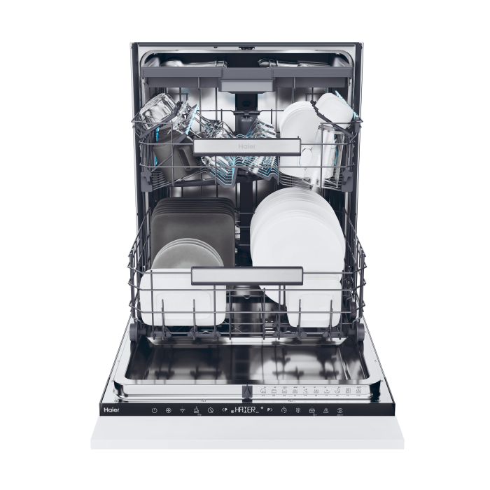Masina de spalat vase incorporabila Haier, 16 seturi, 10 programe de baza + Wifi + programe suplimentare din aplicatie hOn, Incarcare 50%, Info lumina podea, Filtre antibacteriene, Total water block,  [2]