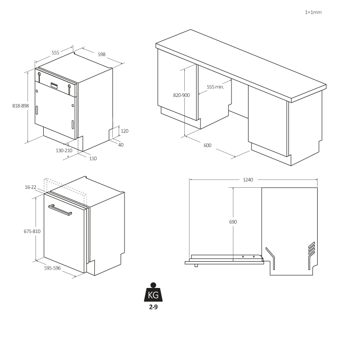 Masina de spalat vase incorporabila Haier, 16 seturi, 10 programe de baza + Wifi + programe suplimentare din aplicatie hOn, Incarcare 50%, Info lumina podea, Filtre antibacteriene, Total water block,  [8]