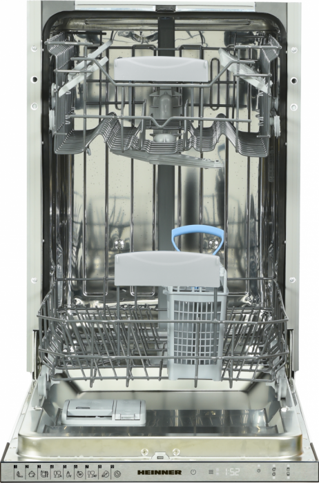 Masina de spalat vase incorporabila Heinner HDW-BI4592TE++, 10 Seturi, 9 programe, Clasa E, Half load, Buzzer Final Program, Aquastop, 45 cm [5]