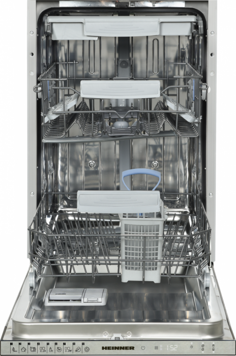 Masina de spalat vase incorporabila Heinner HDW-BI4593TE++, 10 Seturi, 9 programe, Clasa E, Avertizare luminoasa, Buzzer final program, Aquastop, 45 cm [5]