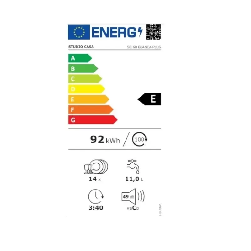 Masina de spalat vase incorporabila Studio Casa SC Blanca Plus, 14 seturi, Clasa eficenta energetica E, Gri [4]