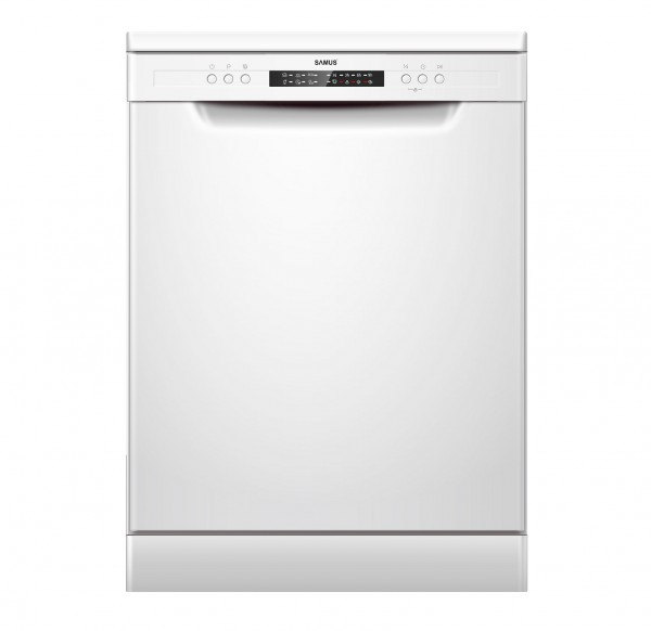 Masina de spalat vase Samus SDW61.6, 12 seturi, clasa E, 6 programe, optiune incarcare pe jumatate, control electronic cu leduri, pornire intarziata, blocare acces copii, Alba [1]