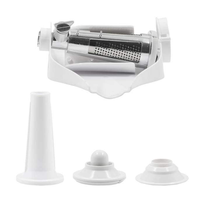 Masina de tocat Albatros MTA1510R, 1500 W (motor 500 W), 1.8 kg/min, 3 site inox (3/5/7 mm), accesorii cârnați, kibbe și separator de roșii, culoare roșie [9]