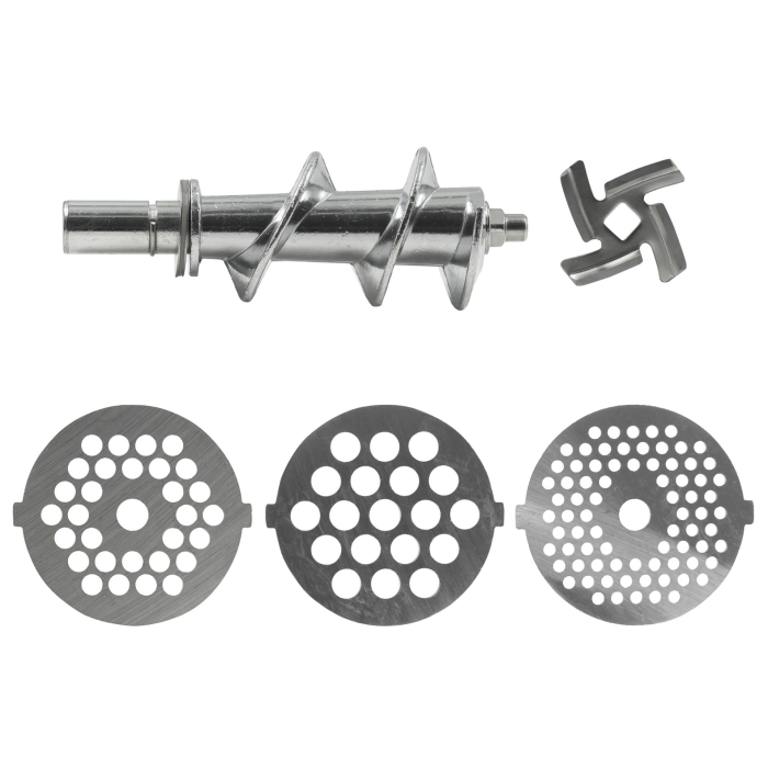 Masina de tocat Albatros MTA1510R, 1500 W (motor 500 W), 1.8 kg/min, 3 site inox (3/5/7 mm), accesorii cârnați, kibbe și separator de roșii, culoare roșie [7]