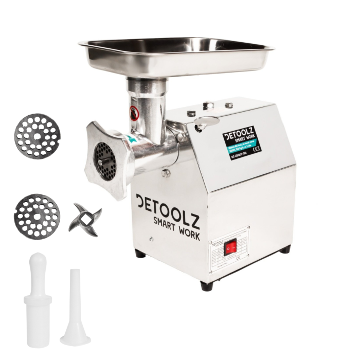 Masina de tocat carne Detoolz, 800W, 150 kg/h, din inox cu 2 site [1]