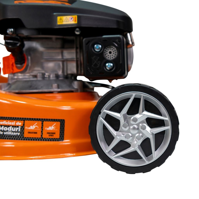 Mașină de tuns gazon DAC 110XLS, motor 131cc 4 timpi, autopropulsată, lățime tăiere 40 cm, reglaj 25-65 mm, sac colector 45L, șasiu metalic, benzină, ideală pentru grădină și curte [10]