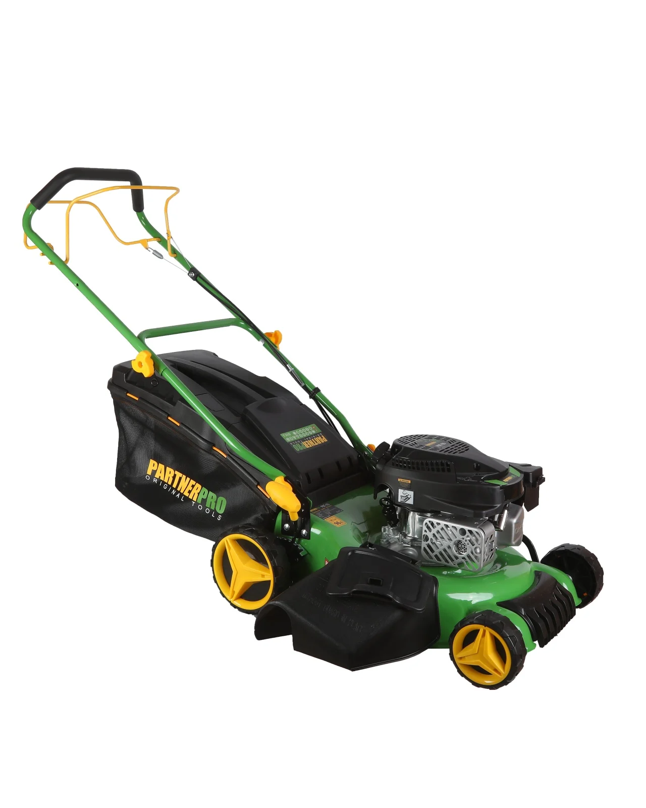 Masina de tuns gazon/iarba pe benzina autopropulsata PARTNERPRO PMT-60, 8 trepte, Sac colector 60L, Latime taiere 460 mm, 4 Timpi, Putere 3CP, Taiere/Colectare/Mulcire [3]