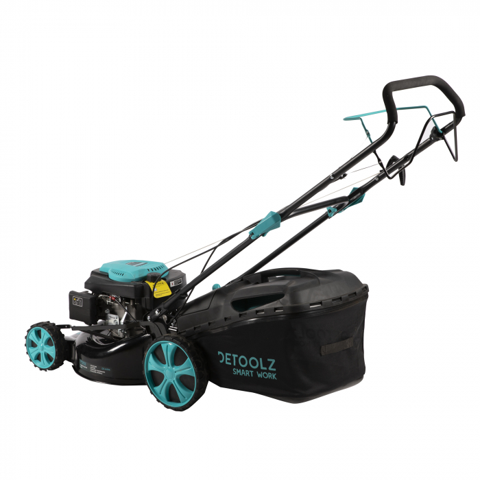 Masina de tuns gazonul pe benzina, cu autopropulsie, 4 T, 2.6 kW - 3.5 cp, 7 trepte de inaltime, punte 18", 146CC, cos 60L, Detoolz DZ-M106 [4]