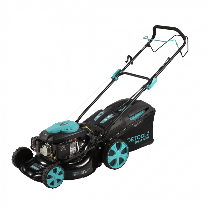 Masina de tuns gazonul pe benzina, cu autopropulsie, 4 T, 2.6 kW - 3.5 cp, 7 trepte de inaltime, punte 18", 146CC, cos 60L, Detoolz DZ-M106 [2]