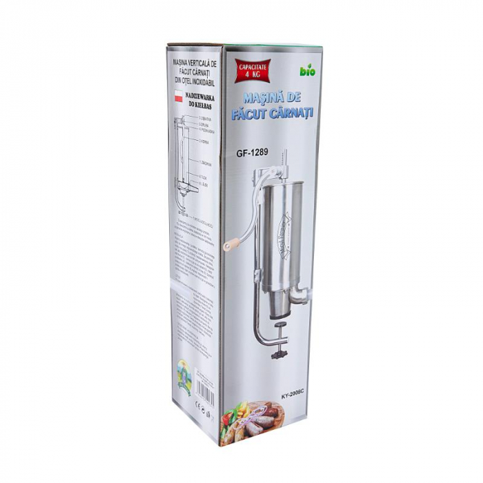 Masina de umplut carnati VERTICAL 4 kg Micul Fermier (YG-2008C) din INOX [11]