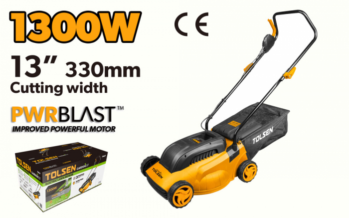 Mașină electrică de tuns gazonul, 1300W, 330mm lățime de lucru, PwrBlastX, GARDENEST - Tolsen [2]
