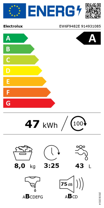 Masina rufe, Electrolux, 8kg, 1400 prm,AI, TM, inverter, A, [2]