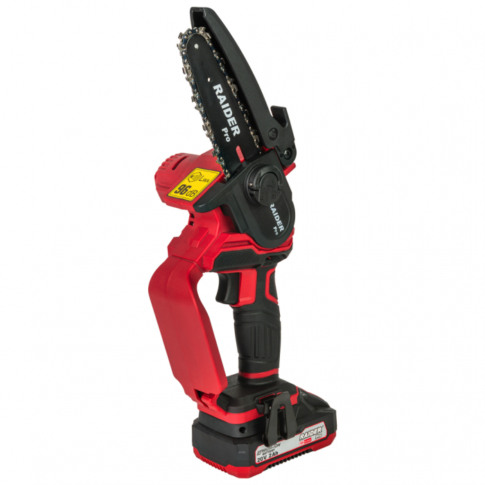 Mini-fierăstrău Raider Pro RDP‑YGP20, 20 V, 120 mm, pas lanț 1/4", 2 Ah, tensionare rapidă fără cheie [3]