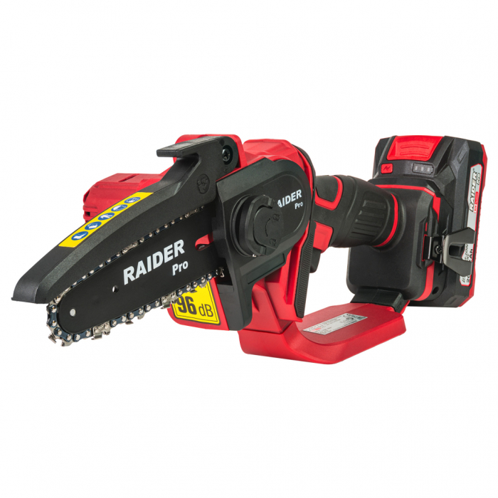 Mini-fierăstrău Raider Pro RDP‑YGP20, 20 V, 120 mm, pas lanț 1/4", 2 Ah, tensionare rapidă fără cheie [2]