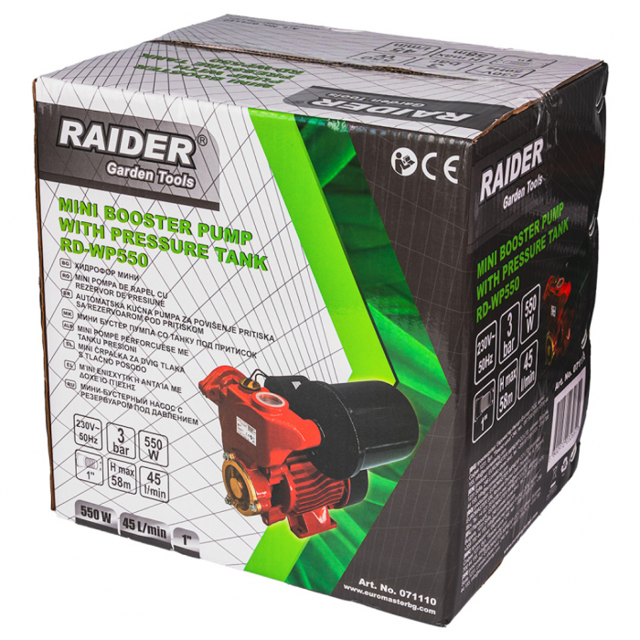 Mini hidrofor 550W 1tol, debit 45L/min, inpinge 58m RD-WP550 [3]