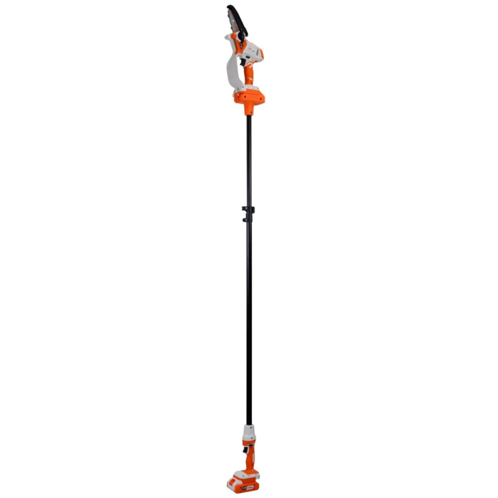 Mini motoferăstrău telescopic RURIS 1424e, 20V, șină 100 mm, braț extensibil 129-170 cm, motor electric cu perii, 2.5 kg [15]